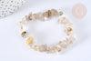 Bracelet élastique chips quartz rutile naturel 50mm, bracelet pierre naturelle energie positive, bracelet lithothérapie, l'unité G7078-Gingerlily Perles