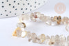 Bracelet élastique chips quartz rutile naturel 50mm, bracelet pierre naturelle energie positive, bracelet lithothérapie, l'unité G7078-Gingerlily Perles