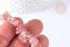 Bracelet élastique chips quartz fraise naturel 50mm, bracelet pierre naturelle energie positive, bracelet lithothérapie, l'unité G7077-Gingerlily Perles