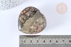 Natural dragon blood jasper heart 44-45mm, lithotherapy, natural stone decoration, X1, G7180