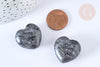 Decorative heart Labradorite lithotherapy stone 25.5mm, semi-precious stone, lithotherapy session, X1, G7173
