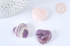 Piedra de litoterapia decorativa con forma de corazón, amatista/cuarzo rosa natural, 29 mm, sesión de litoterapia, X1, G7174