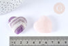 Decorative heart amethyst/natural rose quartz lithotherapy stone 29mm, lithotherapy session, X1, G7174