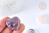 Decorative heart amethyst/natural rose quartz lithotherapy stone 29mm, lithotherapy session, X1, G7174