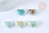 Decorative heart amazonite lithotherapy session 25 mm, X1, G7169