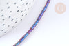 Perles Tube verre violet-bleu métallisé 4,5mm,fournitures création bijoux, le fil de 36cm G7094-Gingerlily Perles