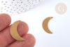 Pendentif lune laiton brut 22mm 1 trou, fournitures bijoux laiton brut, lot de 5 G6914-Gingerlily Perles