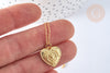 Collier médaille coeur LOVE argent 925 doré 24K- 45cm,idée cadeau anniversaire, l'unité G7041-Gingerlily Perles