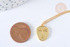 Collier médaille ovale visage moderne argent 925 doré 24K- 45cm,idée cadeau anniversaire, l'unité G7235-Gingerlily Perles