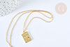 Collier rectangle symbole porte bonheur argent 925 doré 24K- 45cm,idée cadeau anniversaire, l'unité G7258-Gingerlily Perles