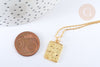 Collier rectangle symbole porte bonheur argent 925 doré 24K- 45cm,idée cadeau anniversaire, l'unité G7258-Gingerlily Perles