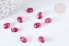 Perle goutte verre rouge foncé 8,5mm, perle cristal création bijoux, lot de 10 G7231-Gingerlily Perles