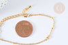 Bracelet chaine dorée satellite 16K 2.5microns 17.7cm,création bijoux bracelet chaine doree,1.8mm, chaine complète avec fermoir, l'unité-Gingerlily Perles