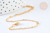 Bracelet chaine dorée satellite 16K 2.5microns 17.7cm,création bijoux bracelet chaine doree,1.8mm, chaine complète avec fermoir, l'unité-Gingerlily Perles