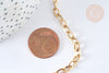 304 stainless steel chain, 18k gold plated oval mesh, stainless steel chain, X 1 meter G8415