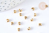 Caches perles à écraser acier 304 doré 2X3mm, apprêt acier inoxydable, lot de 5 G7320-Gingerlily Perles