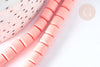 Pink tube polymer beads 5-7x6mm, plastic heishi jewelry making, 40cm wire G7195