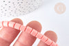 Pink tube polymer beads 5-7x6mm, plastic heishi jewelry making, 40cm wire G7195