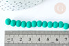 Cuentas redondas de resina verde de 7 mm, cuentas de plástico para hacer joyas, alambre de 40 cm G7221