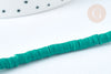 Green polymer heishi disc beads 4x1 mm, heishi jewelry making, 39.9cm wire - G7190
