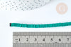 Perles disques heishi polymère vert 4x1 mm, fabrication bijoux heishi, le fil de 39.9cm - G7190