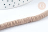 Taupe polymer disc beads 6mm, plastic heishi jewelry making, 39.9cm wire G7191