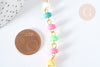 Chaine fer doré perles disques polymère multicolore heishi 6~7x3mm, bijoux heishi coloré, le mètre G7306-Gingerlily Perles
