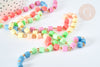 Chaine perles tubes polymère multicolore heishi fer doré 6mm, fabrication bijoux coloré, X1m G7237