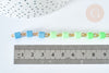 Chaine perles tubes polymère multicolore heishi fer doré 6mm, fabrication bijoux coloré, X1m G7237