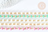 Polymer bead chain gold iron heishi 7x3.5 mm, colorful jewelry manufacturing, per meter G7236