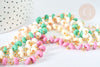 Polymer bead chain gold iron heishi 7x3.5 mm, colorful jewelry manufacturing, per meter G7236