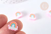 Cuentas arcoíris de polímero rosa 8,5-10 mm, coloridas, X5 - G7205