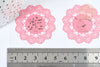 Pegatinas de encaje rosa vintage de 40 mm, paquete de preparación para regalo, gracias, hoja de 10 pegatinas, G8103