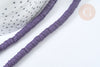 Perles polymère rondelle violet foncé 6x1mm heishi, fabrication bijoux plastique, le fil de 44.9cm G7187