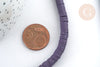 Dark purple rondelle polymer beads 6x1mm heishi, plastic jewelry making, 44.9cm thread G7187