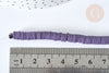 Perles polymère rondelle violet foncé 6x1mm heishi, fabrication bijoux plastique, le fil de 44.9cm G7187