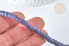 Dark purple rondelle polymer beads 6x1mm heishi, plastic jewelry making, 44.9cm thread G7187