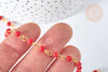 Chaine perle verre coloré fer doré 4 m, création de bijoux coloré DIY, le mètre G7219-Gingerlily Perles