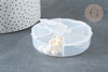 Boite rangement perles en plastique ronde 6 compartiments 7,8cm,rangement perles, l'unité G7213-Gingerlily Perles