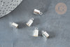 Embouts corde cordon laiton argenté 5,5mm, embout finition chaine, lot de 10 G7227-Gingerlily Perles