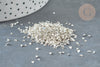 Adorno de vidrio de arena plateada para resina epoxi 1-1.5mm, arena de creación de joyas y jesmonita, X 10gr G7240