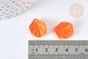 Breloque coquillage orange acrylique effet caoutchouc 20 mm, création bijou perles plastique, lot de 5 G7277-Gingerlily Perles
