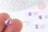 Cuentas de cristal púrpura transparente caen brillo dorado 9 mm, creación de joyas de vidrio, 50 cuentas G7284