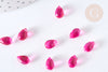 Cuentas colgantes de cristal rosa oscuro 9 mm, perla, X50 G7298
