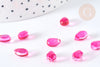 Dark pink crystal drop beads 9mm, pearl, X50 G7298