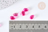 Dark pink crystal drop beads 9mm, pearl, X50 G7298