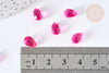 Dark pink crystal drop beads 9mm, pearl, X50 G7298