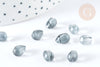 Transparent crystal beads drop golden glitter 9mm, glass, 50 beads G7295