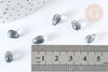 Transparent crystal beads drop golden glitter 9mm, glass, 50 beads G7295