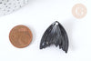 Colgante de cola de pez acrílico negro 27 mm, creación de joyería de plástico, X2 G7279